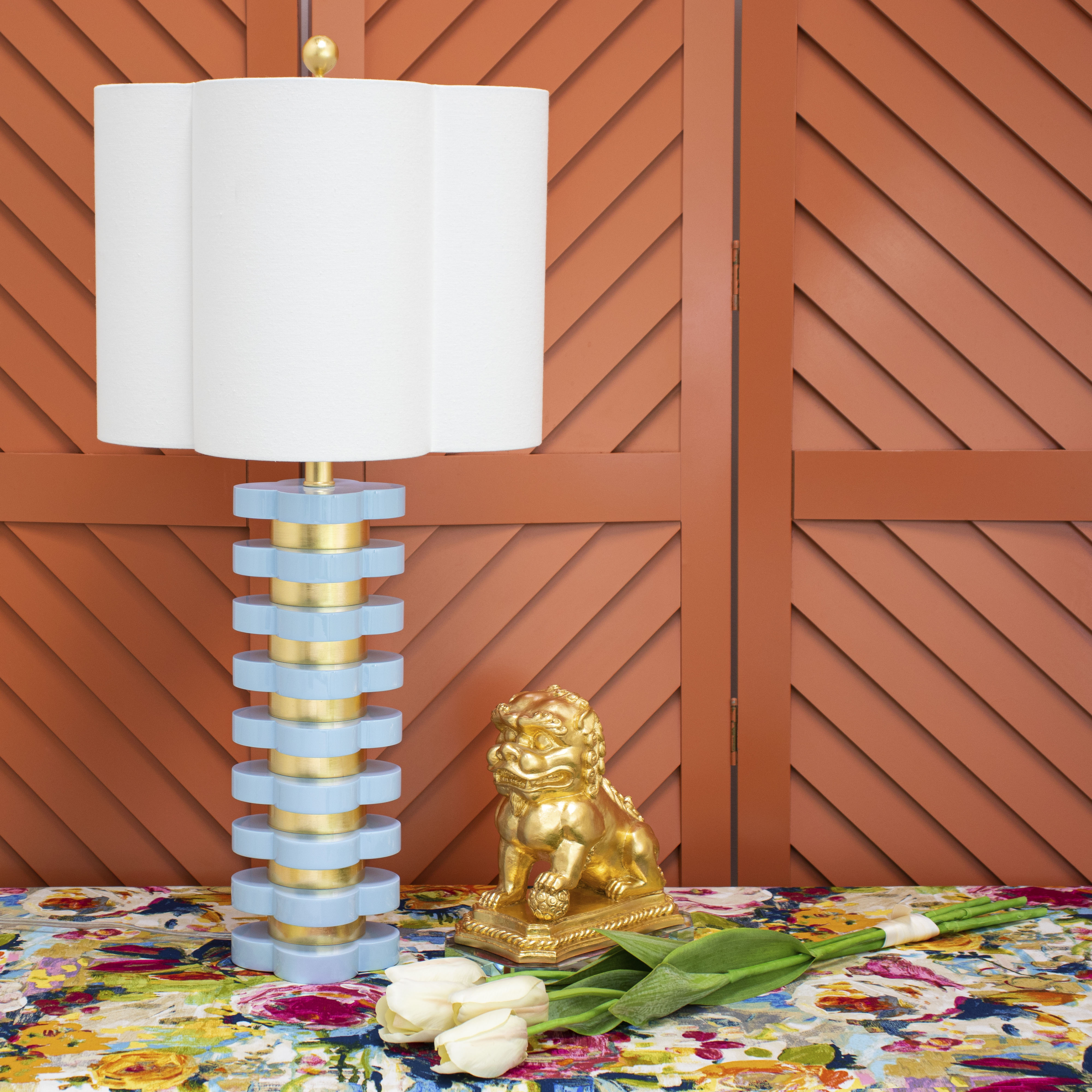 Quatrefoil Lamp Light Blue - Couture Lamps
